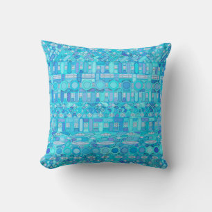 Cojín Decorativo Batik tribal - tonos azules