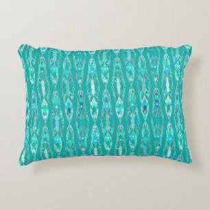 Cojín Decorativo Batik Tribal - Turquesa y Aguamarina