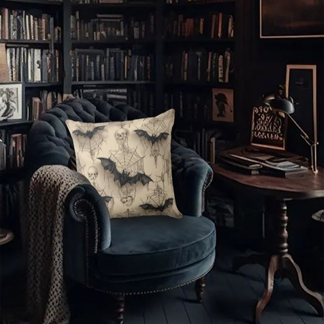 Cojín Decorativo Bats & Spider Webs Gothic (Subido por el creador)