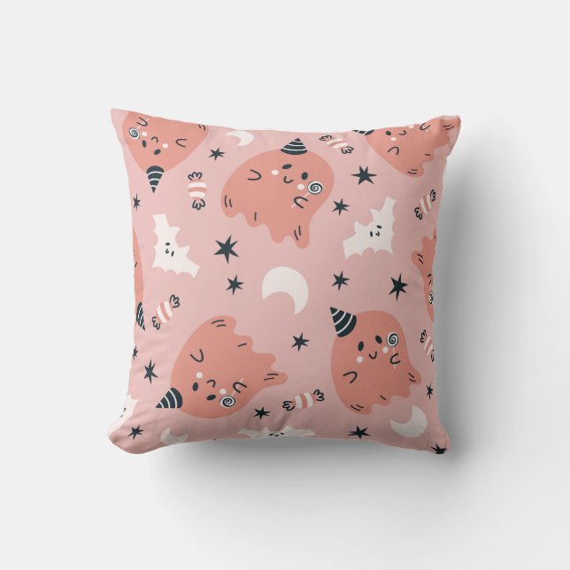 Cojín Decorativo Bats y dulces de Halloween (Anverso)