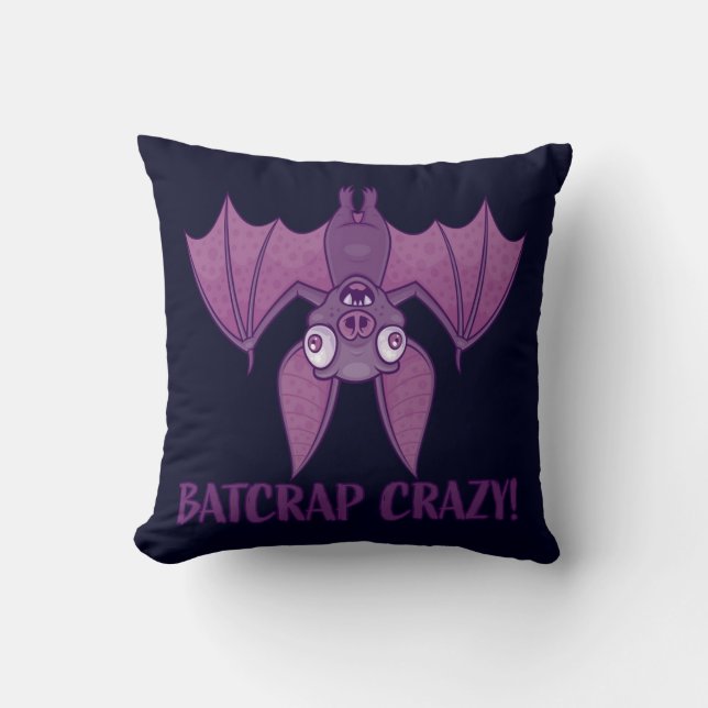 Cojín Decorativo Batshit Crazy Wacky Personalizado Bat (Anverso)