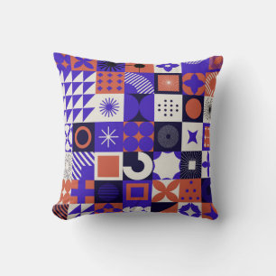 Cojín Decorativo Bauhaus Moderno: Patrón Geométrico Negrita.