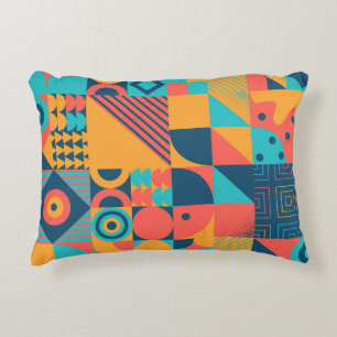 Cojín Decorativo Bauhaus Retro: música geométrica de los años 70
