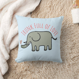 Cojín Decorativo Baúl Lleno de Amor Elefante Doodle Adorable