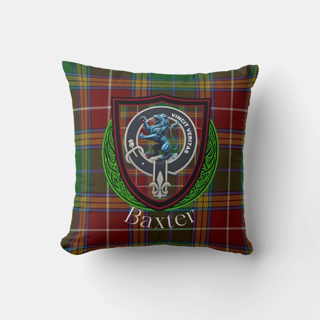 Cojín Decorativo Baxter Scottish Clan Tartan Escudo (Anverso)