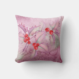 Cojín Decorativo Bayas de Acebo en Morado