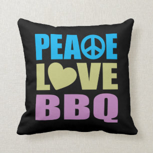 Cojín Decorativo Bbq del amor de la paz
