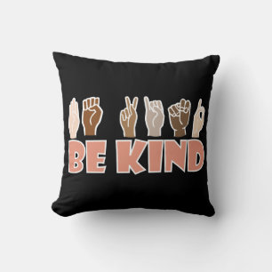 Cojín Decorativo Be Kind ASL American Rótulo Language