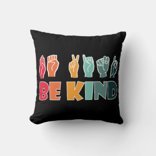 Cojín Decorativo Be Kind ASL American Rótulo Language