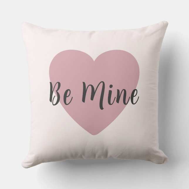 Cojín Decorativo Be Mine Dusty Rose Heart Valentine's Day  (Reverso )