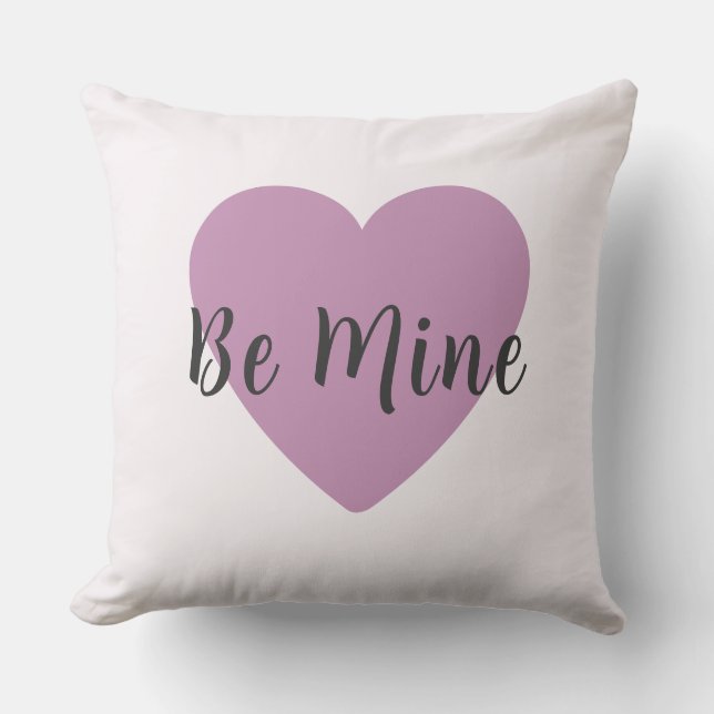 Cojín Decorativo Be Mine Mauve Pink Heart Valentine's Day  (Anverso)