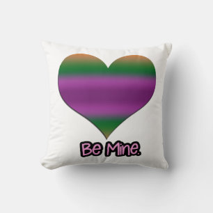 Cojín Decorativo Be Mine Valentine Purple Stripe Heart