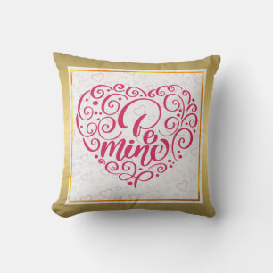 Cojín Decorativo Be Mine" Vintage Text: Happy Valentine Day