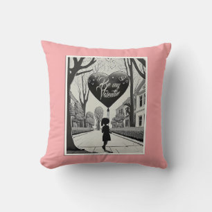 Cojín Decorativo Be my Valentine in Manga Style Monocrome 1617