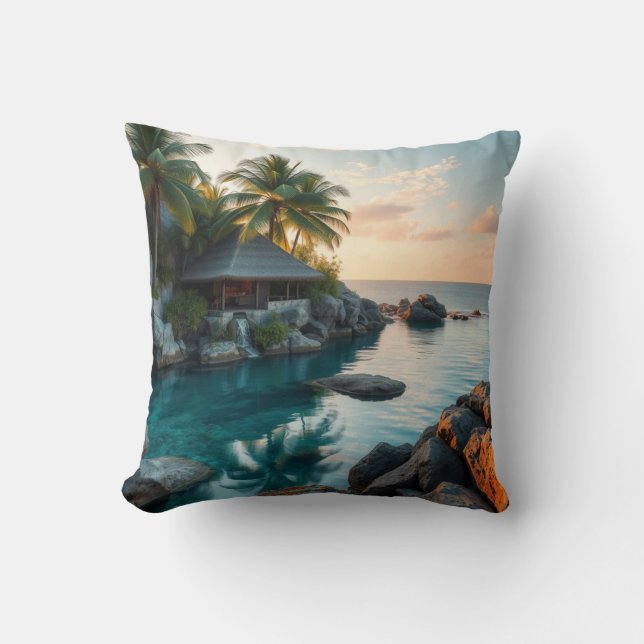 Cojín Decorativo Beach Bungalow 1 & Ocean Dolphin Pillow (Anverso)