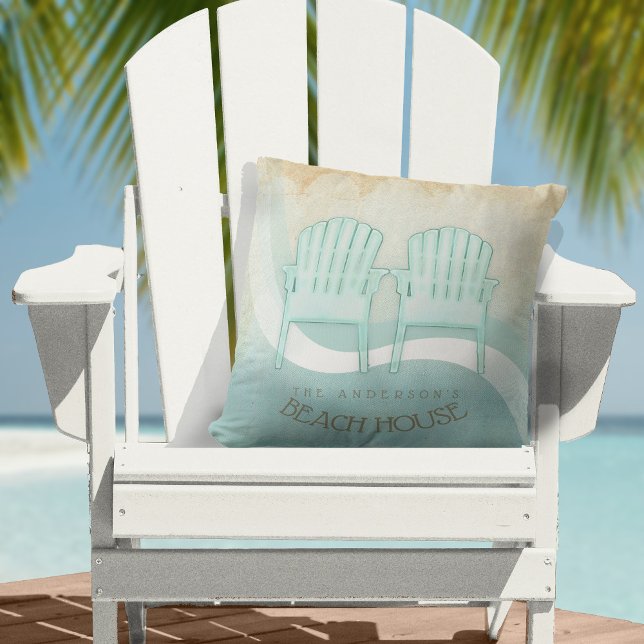 Cojín Decorativo Beach House Adirondack Chairs Aqua Blue ID623 (Subido por el creador)