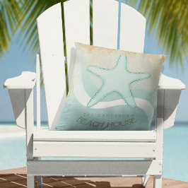Cojín Decorativo Beach House Nautical Starfish Aqua Blue ID623