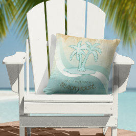 Cojín Decorativo Beach House Palm Trees Aqua ID623