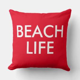 Cojín Decorativo Beach Life Lifeguard Gift Red