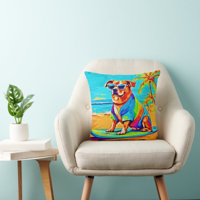 Cojín Decorativo Beach Pup: El encanto del surf (Silla)