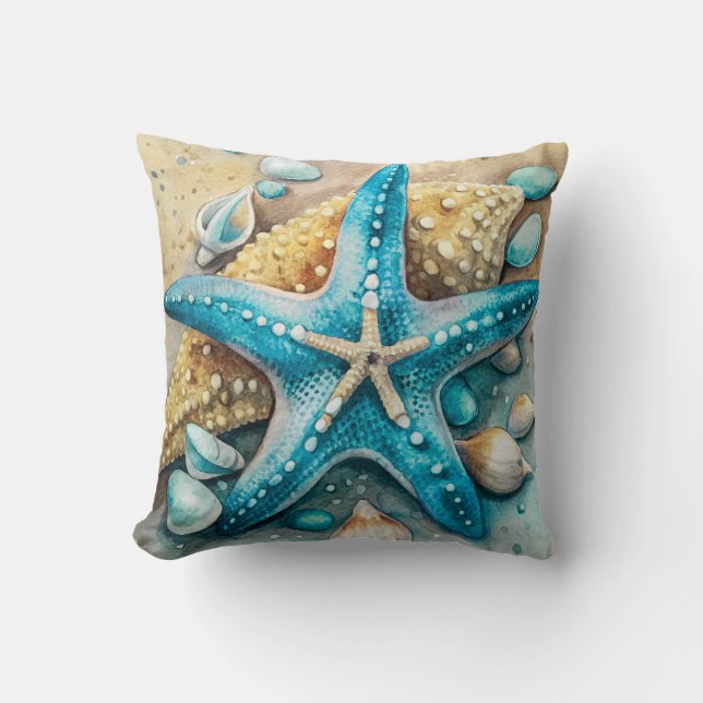 Cojín Decorativo Beach Starfish and Crab (Anverso)