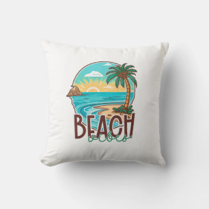 Cojín Decorativo Beach Vibes Sunset - Palm Tree & Ocean