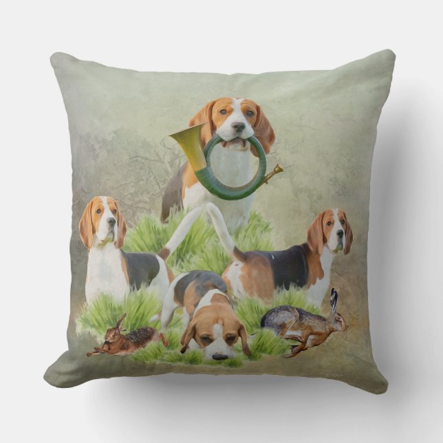 Cojín Decorativo Beagle (Anverso)