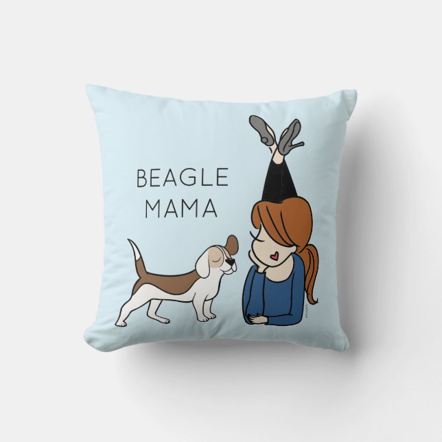 Cojín decorativo Beagle Mama personalizado (Anverso)