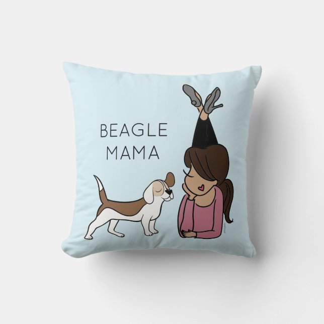 Cojín decorativo Beagle Mama personalizado (Anverso)