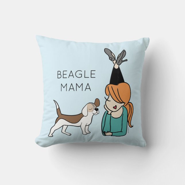 Cojín decorativo Beagle Mama personalizado (Anverso)