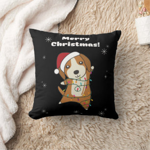 Cojín Decorativo Beagle Merry Christmas Winter Animals Dog