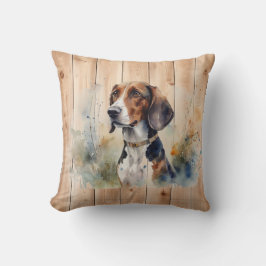 Cojín Decorativo Beagle o Foxhound Huning Dog Wood look