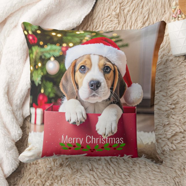 Cojín Decorativo Beagle Puppy Christmas Design, (Manta)