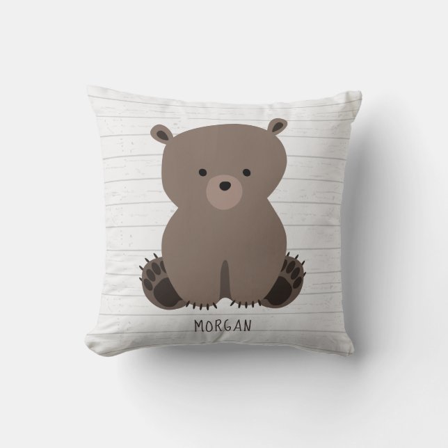 Cojín Decorativo Bear Cub Gray Wood (Anverso)