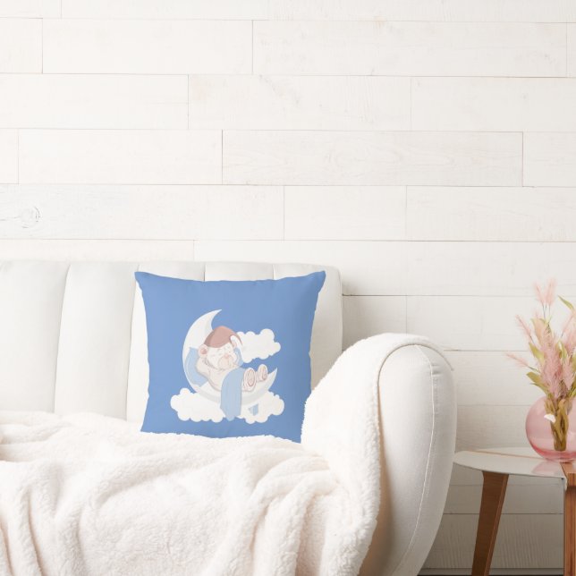 Cojín Decorativo Bear Dormido En La Luna (Sofá)