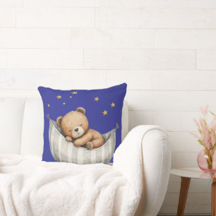 Cojín Decorativo Bear durmiendo bajo las estrellas