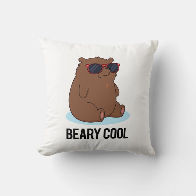 Cojín Decorativo Beary Guay Funny Brown Bear Pun (Anverso)