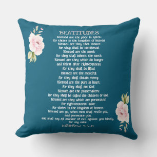 Cojín Decorativo Beatitudes y Olive Branches Mateo 5:3-11 Tira P