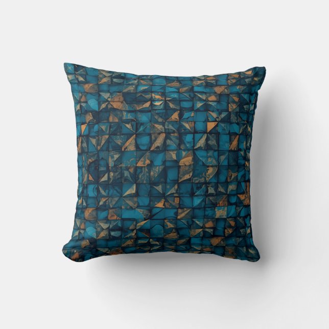 Cojín Decorativo Beautiful Patchwork "Look" in Dark Teal (Anverso)