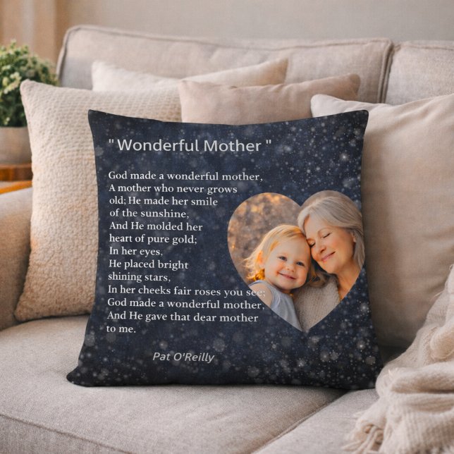 Cojín Decorativo Beautiful “Wonderful Mother” Poem Cushion Gift (Subido por el creador)