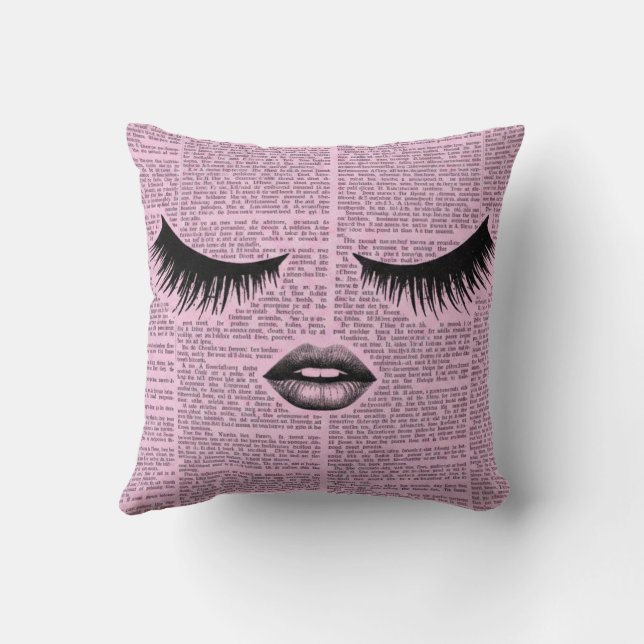 Cojín Decorativo Beauty Fashion Art Pink Throw Pillow (Reverso)