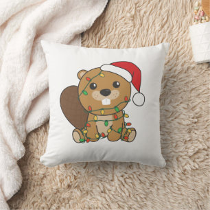 Cojín Decorativo Beaver Christmas Winter Animals Beaver