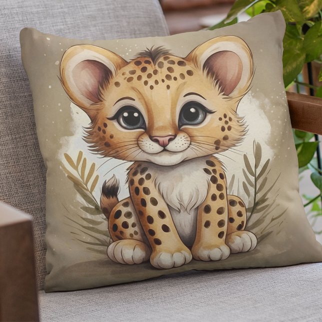 Cojín Decorativo Bebé Adorable Cheetah Ilustracion acuático (Subido por el creador)