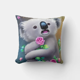 Cojín Decorativo Bebé adorable Koala Oso con flores