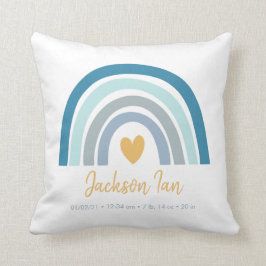 Cojín Decorativo Bebé arcoiris con estadísticas de natalidad person