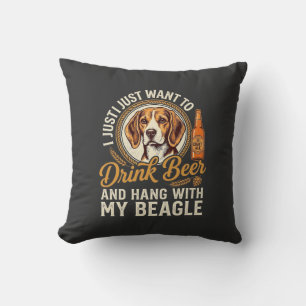 Cojín Decorativo Bebe Cerveza Beagle Perro Cerveza Artesanal Botell