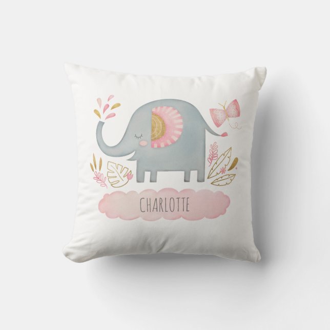 Cojín Decorativo Bebé Cutto Niña Elefante Pillow (Anverso)