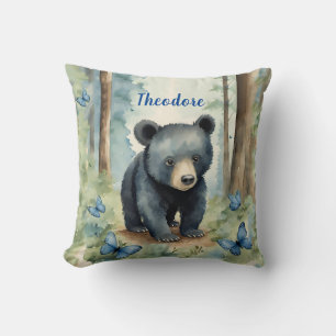 Cojín Decorativo Bebé de oso negro - Niños personalizados