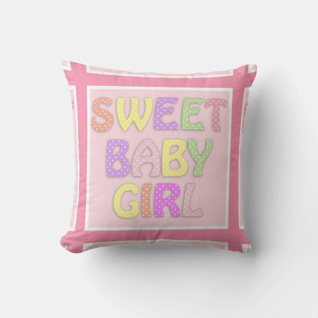 Cojín Decorativo Bebé dulce Niña Pillow (Anverso)