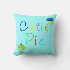 Cojín Decorativo Bebé dulce niño corbata pié torta azul amarillo